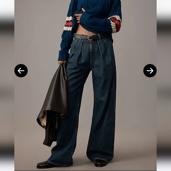 Citizens Of Humanity Denim - Citizens Of Humanity Petra Pleated Trouser Wide Leg Jean In Eden